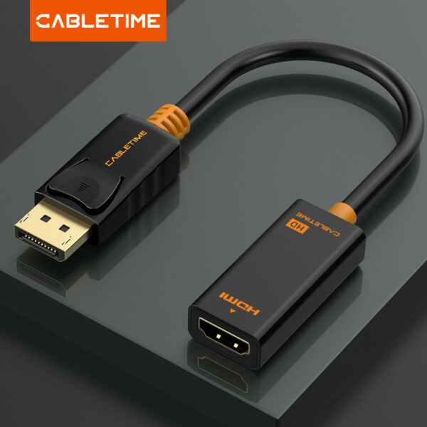 CABLETIME CP22B DisplayPort Male to HDMI Female 1080p 60Hz Converter Adapter