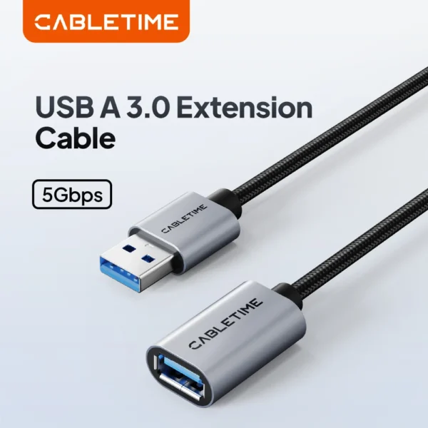 CABLETIME CA17 USB A 3.0 Male to Female Extension Cable (2M-3M)