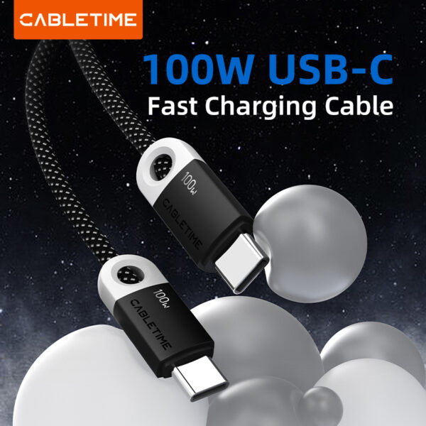 CABLETIME CUP1 100W USB C Fast Charging Braided Cable