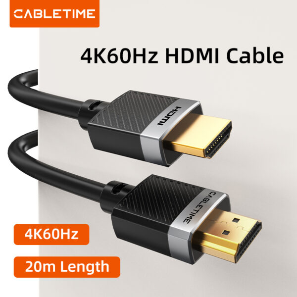 CABLETIME CH24 HDMI 2.0 4K 60Hz Gold Plated Cable (1m-20m)