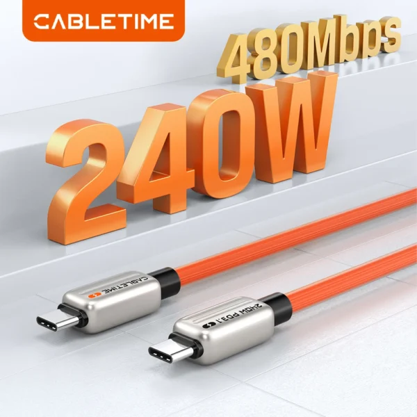 CABLETIME CU04 USB C PD240W Charging Cable