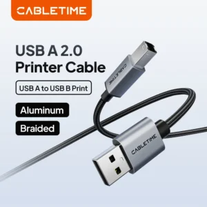 CABLETIME CA15L USB A to USB B 2.0 Printer Cable