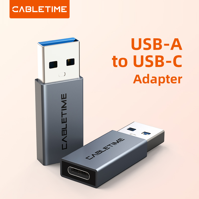 CABLETIME CP77G USB A Male to USB C Female OTG Adapter