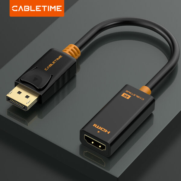 CABLETIME CP21B DisplayPort Male to HDMI Female 4K 30Hz Converter Adapter